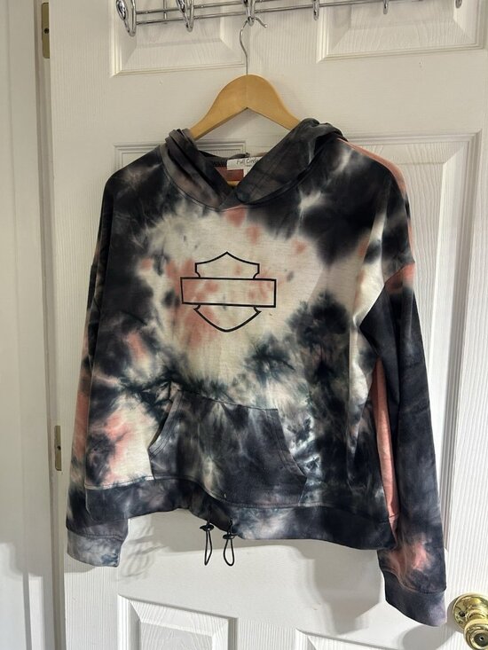 Full Circle Trends Tops - Full Circle Trends Women's Large  Pullover Hoodie Knit Tie Dye Harley Biker